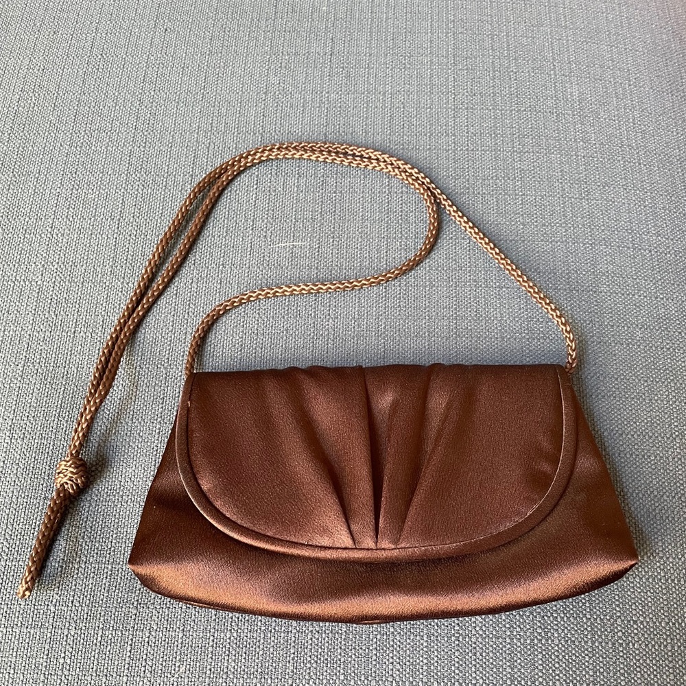 Brown satin purse